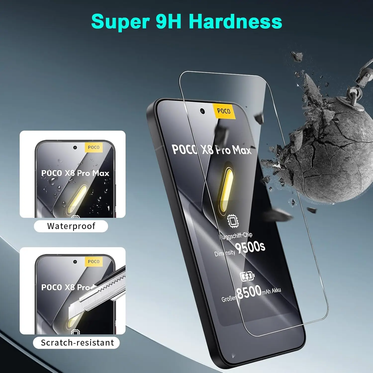 2 Pack Tempered Glass Screen Protector - Auto Dust-Elimination, Bubble-Free, HD Clear, Easy Installation