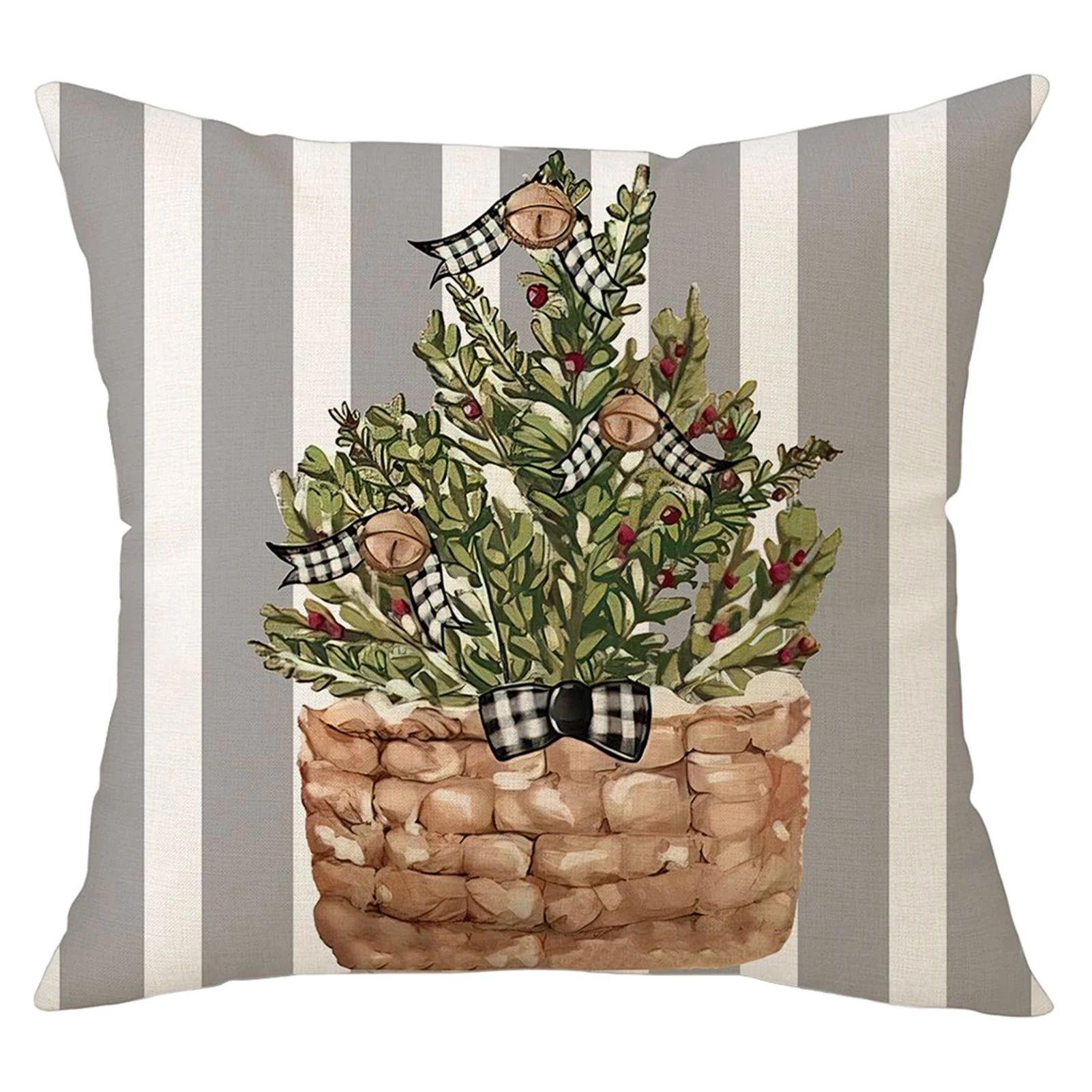 

Christmas Printed Pillow Covers Lightweight and Comfortable Pillowcase for Balcony Patio Christmas Party