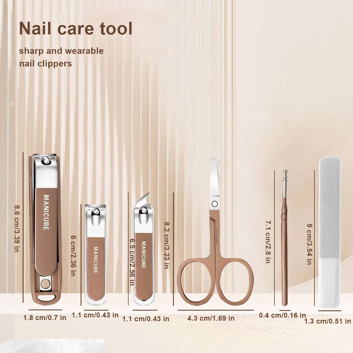 Nail Clipper Set Home Nail Clipper Ear Scoop Manicure Tool Splashproof travel kit 6 in 1 6 PCS