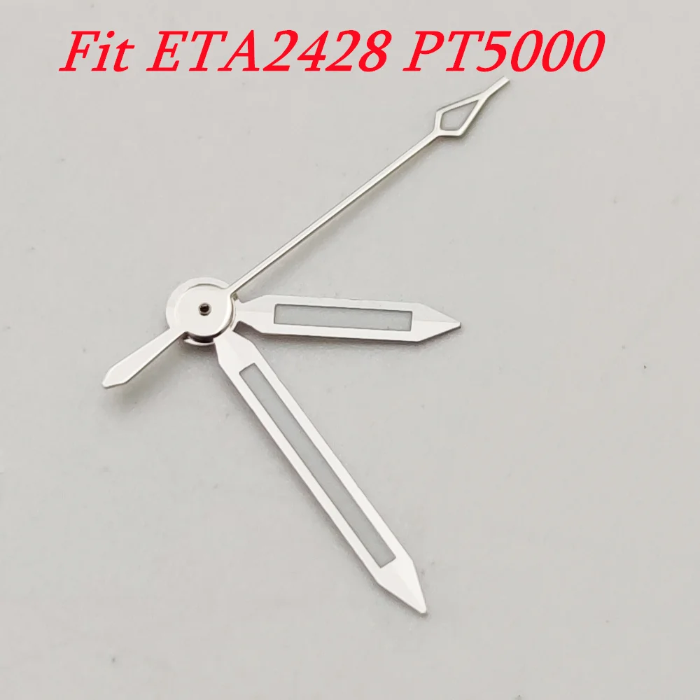 Silver, Gold, Black, and Rose Gold Watch Hands with Green Luminous Finish