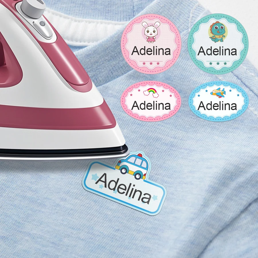 Name Tags Customized Many styles Sticker For Student Uniform Kids Clothing Bag Sewn Free Ironed SelfAdhesive