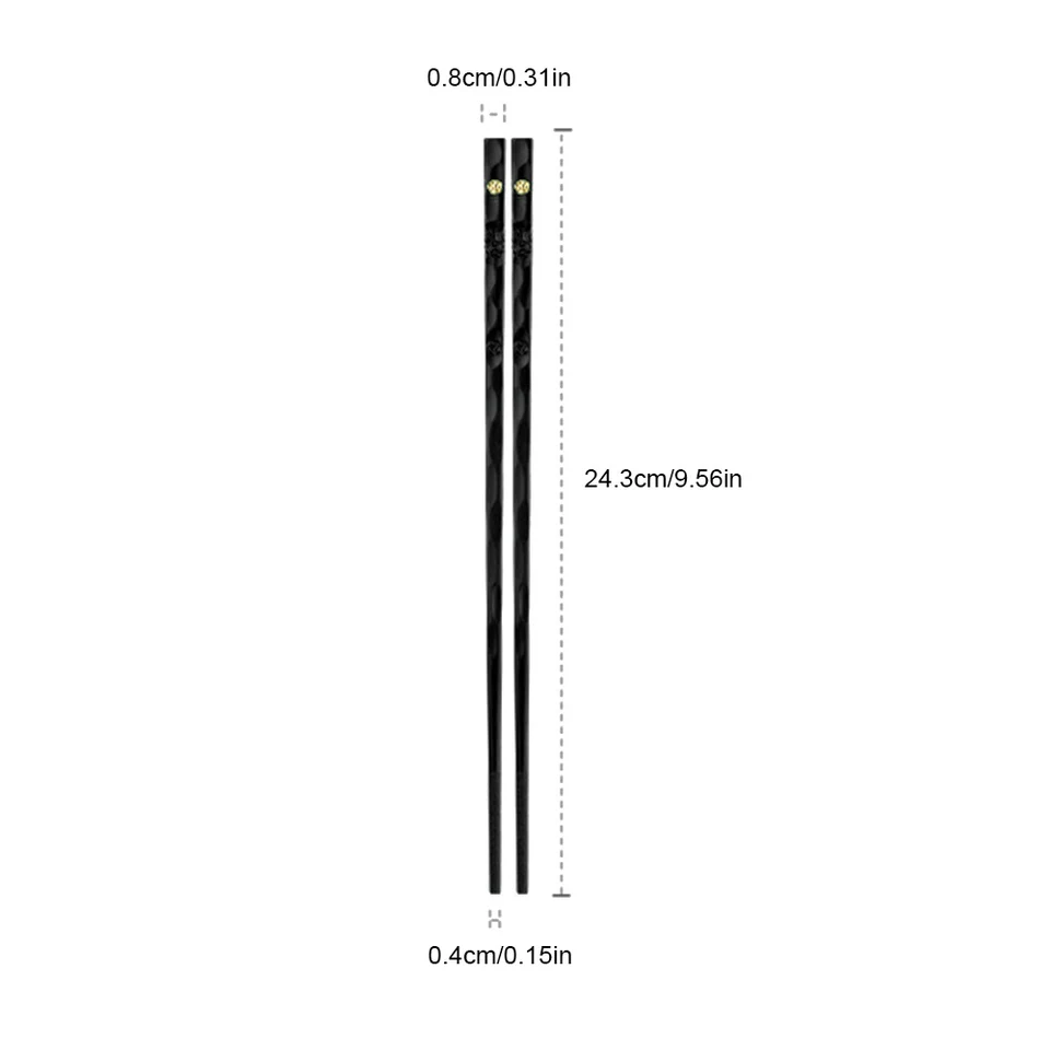 10 paia di bacchette in fibra di vetro di alta qualità per piatti asiatici, sushi ramen, bacchette riutilizzabili, set regalo, lavabili in lavastoviglie, bastoncini antiscivolo giapponesi cinesi neri