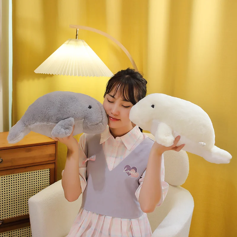 Cute Fluffy Manatee Plush Throw Pillow Toy Cartoon Stuffed Animals Plushies Doll Cushion Kawaii Soft Kids Babys Toys Room Decor child slipper children cotton slippers boys girls cute cartoon hair slippers home warm for babys cottons shoes winter