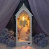 NEW DIY Book Nook Wooden Miniature Model Kit Wedding Dress Casa Bookend With Light 3D Puzzle Bookshelf Home Decor Friends Gifts 3