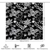 Black White Floral Shower Curtain Fabric Decor for Bathroom Extra Long Size Customize Option Available 6
