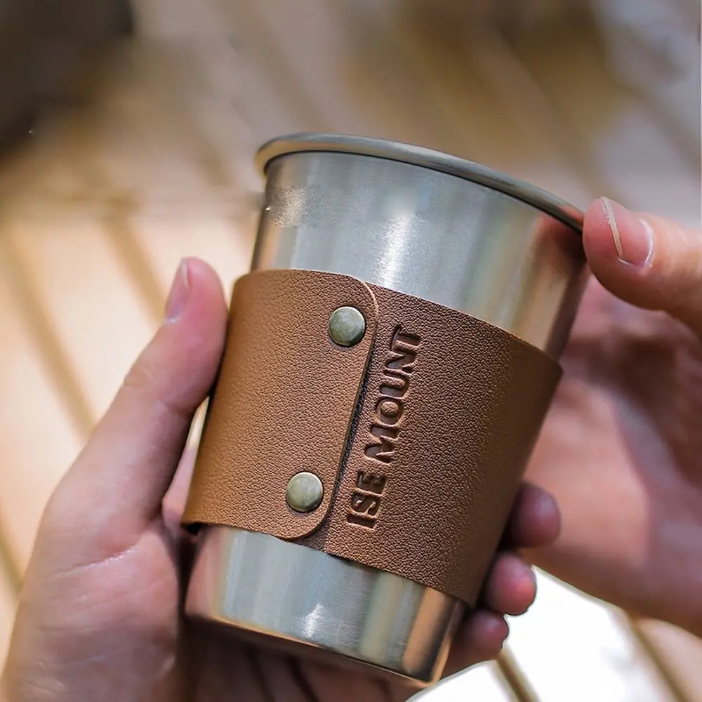 Portable Hot Resistant Heat Insulation Cover Water Cup Leather Cup Cover Stainless Steel Sleeve Sleeve Protective cup cover