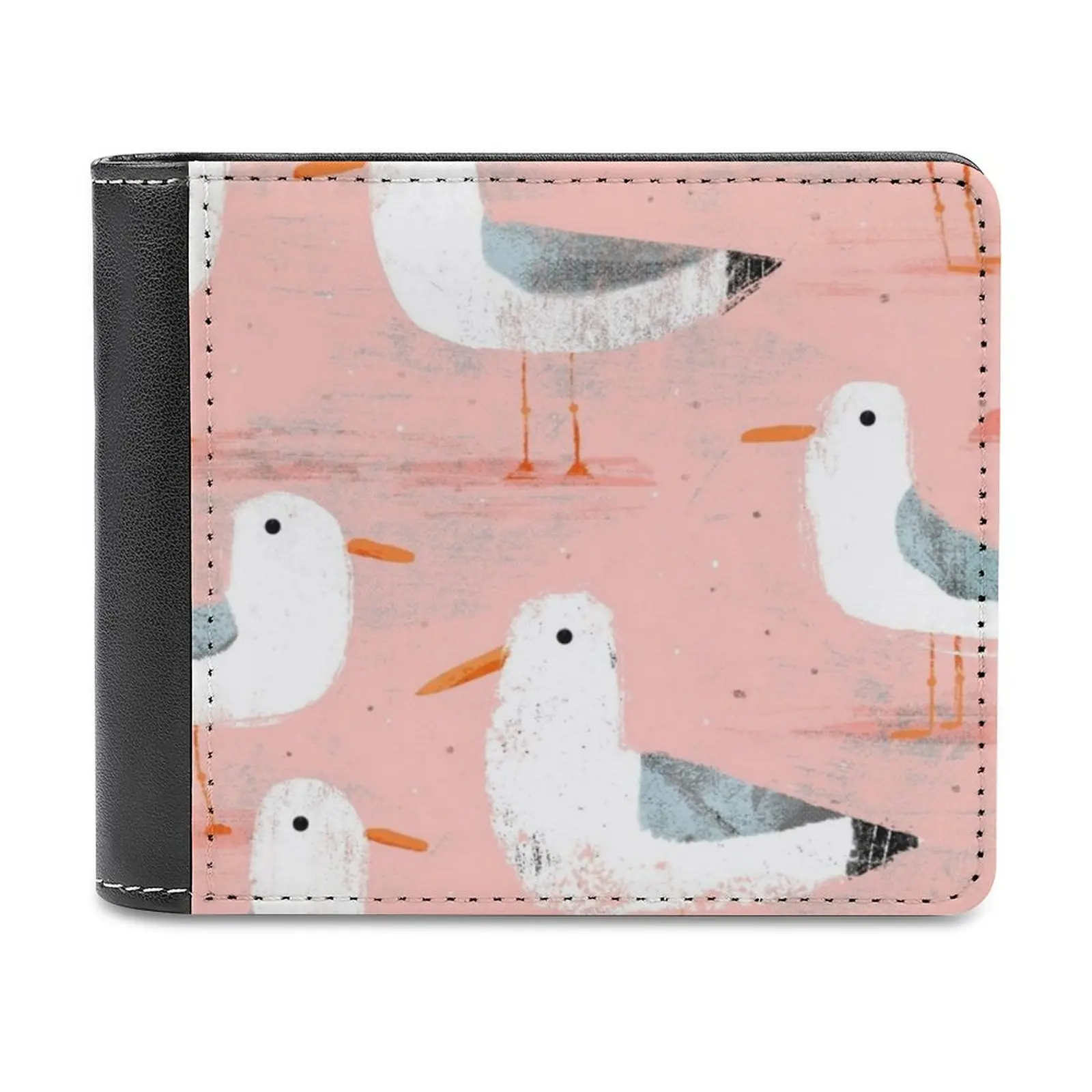 

Мужской кошелек «чайки на берегу», мужские короткие кошельки, бумажник для кредитных карт для мужчин, сумка для денег, чайки, птицы, пляжные Чайки