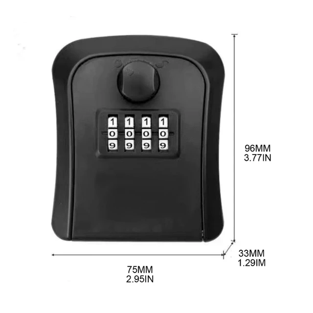 Key Lock Box 4-Digit Combination Key Lockboxs Resettable Security Passwords Box 6