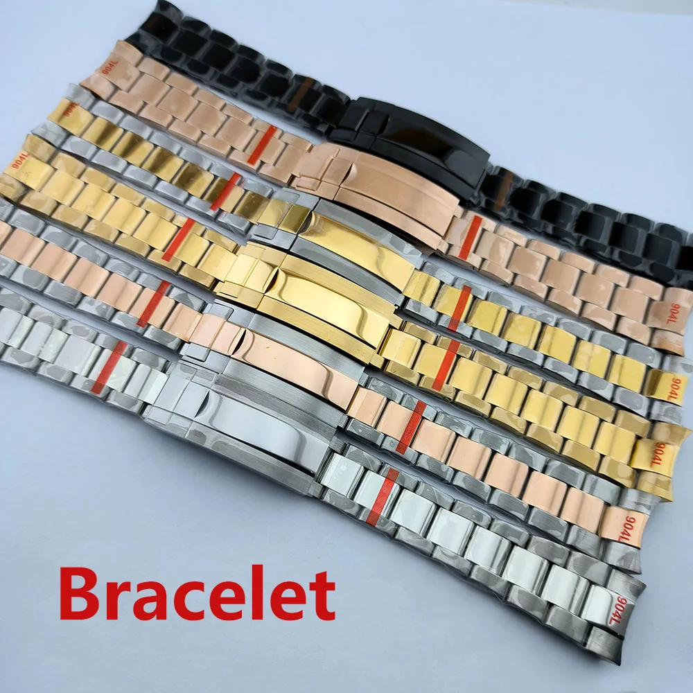 

Stainless Steel Watchbands Bracelet 20mm for Oyster Bracelet Women Men Silver Solid Metal Watch Strap Accessorie