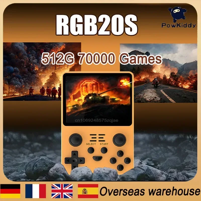 Игровой экран POWKIDDY RGB20S, 58000 встроенных игр, 4:3, HD 640*480, 3,5 дюйма, поддержка открытого исходного кода