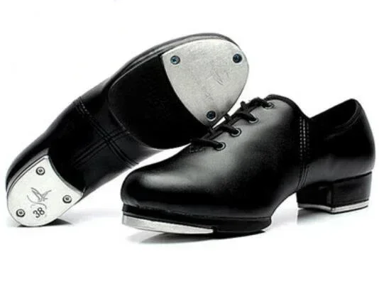 Tap Dance Shoes for Men Women Children Human Leather Soft Soles Jazz Clogging Shoes Sneakers Adults Size 26 to 46 Sounds Well Dance Shoes