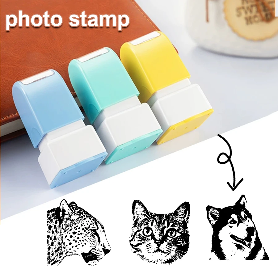 Pet portrait stamps DIY dog shaped stamps personalized cat and dog souvenirs gifts 5-color ink options