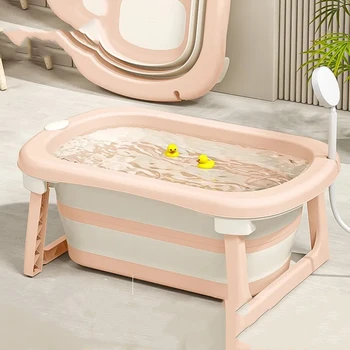 Vasca da bagno pieghevole per neonati e bambini piccoli – Vasca da bagno salvaspazio con facile spazio, design leggero e portatile