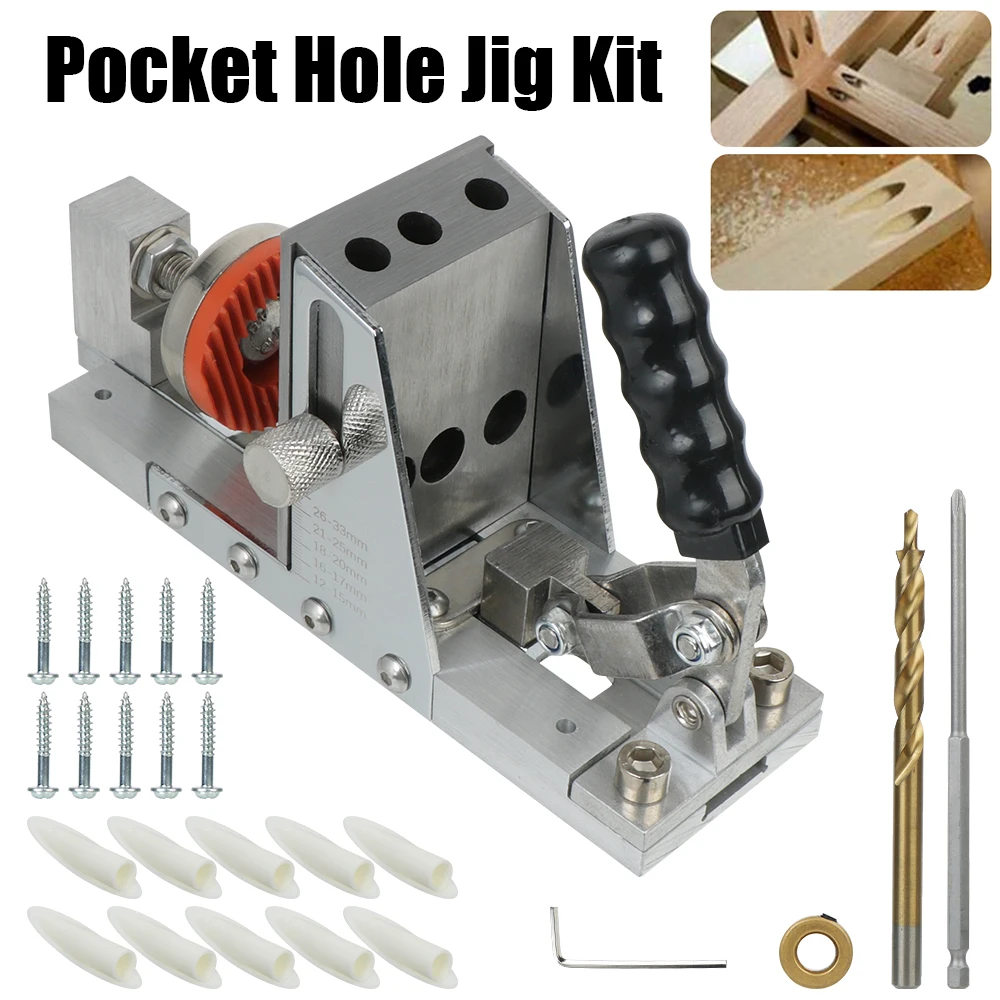 

15 Degree Angle Hole Puncher Drill Guide Set Oblique Hole Locator DIY Carpentry Tools Woodworking Pocket Hole Jig Kit