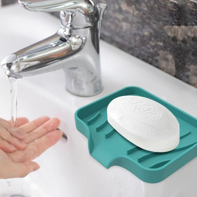 Silicone Self Draining Soap Dish Soap Holder Portable Sponge