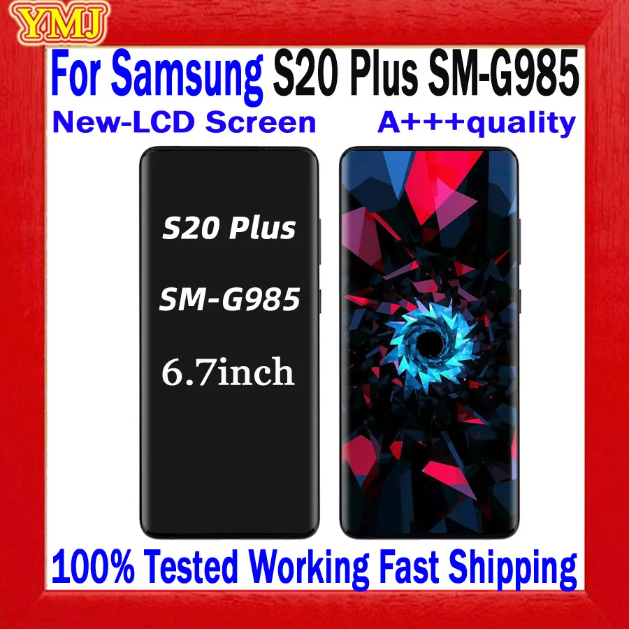 

New S20 Plus Display AMOLED For Samsung Galaxy S20Plus G985 Touch Screen 100% Tested Good Working Fast Shipping