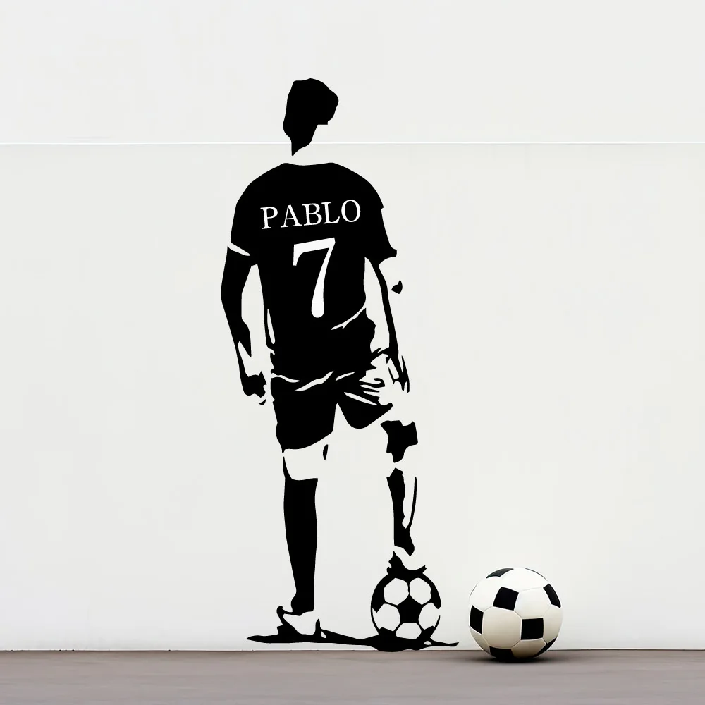 

Beauty Football custom name Home Decor Wall Stickers For Kids Rooms Decoration Decoration Accessories