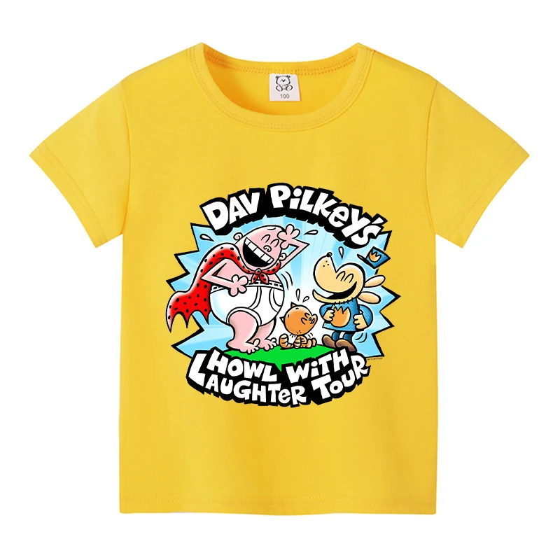 New Dog Man Kids T-shirts Cute Cartoon Figure Graphic T-shirt Kawaii Baby Boys Casuals Short Sleeves Tops 2025 Children clothes 5