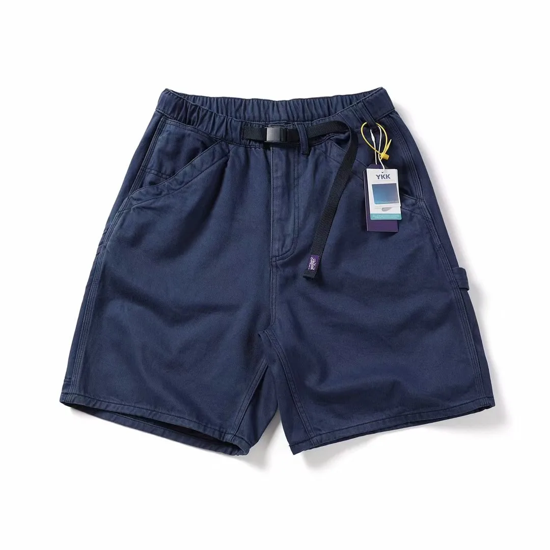 Summer Japan Mountain-Style Outdoor Ready-to-Wear Washed Heavyweight Denim-Like Cargo Casual Men Loose Mid-Length Shorts Rugged