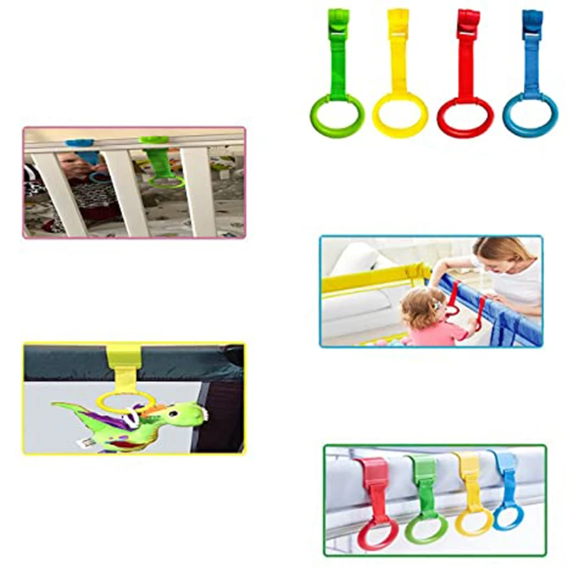 Baby Walking Assistant Pull Up Ring Safety Learning Stand Up Rings For Playpen Crib Hooks Bed Arm Exercise Gym For Toddlers images - 6