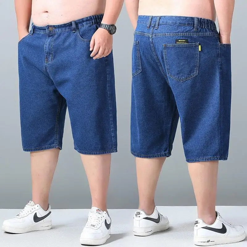 Men Plus Size Short Jeans Pants Denim Shorts Straight Cutting Pants Summer Short Pants 3