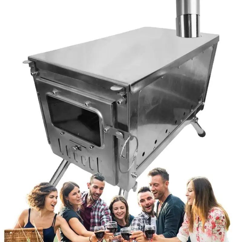 

Camping Wood Stove Stainless Steel Portable Burning Stove For Hot Tents Outdoor Foldable Wood Burning Stove Heating Burner Stove