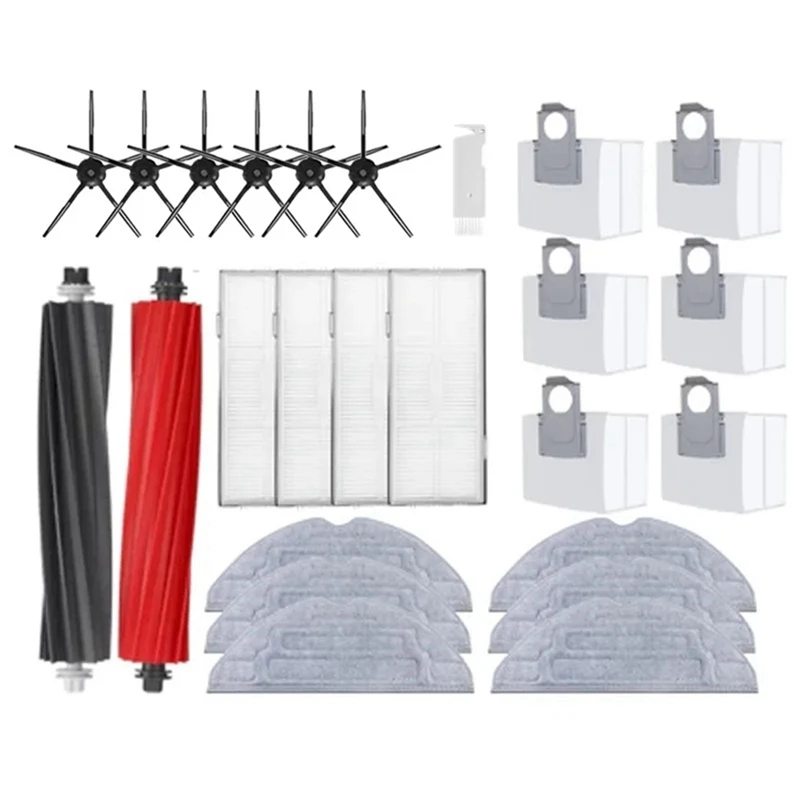 

Main Side Brush Filter Mop Choth Dust Bags Plastic Vacuum Cleaner Spare Parts For Roborock S8/S8+ S8 Pro Ultra Accessories