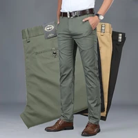 Pantalon droit décontracté en coton pour hommes, vêtements d'affaires, vert, noir, printemps, été, marque FjMale ingent, 2022 1