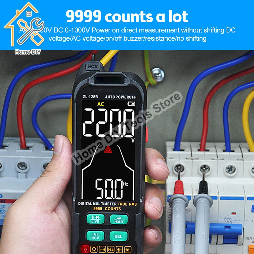 USB Charge Digital Multimetor Auto Range AC DC Current Voltage Detector Pen True RMS Capacitance Temp Smart Multimeter Tester