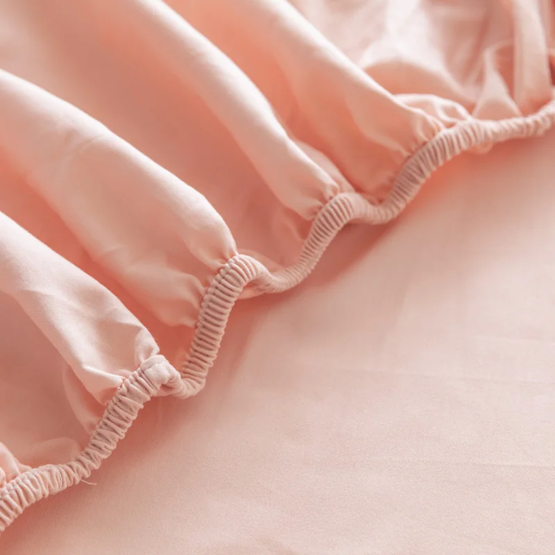 Fitted Sheet Pure Cotton Fitsheet With Elastic Band Bedsheet Single Double Queen Size Solid Color Mattress Cover