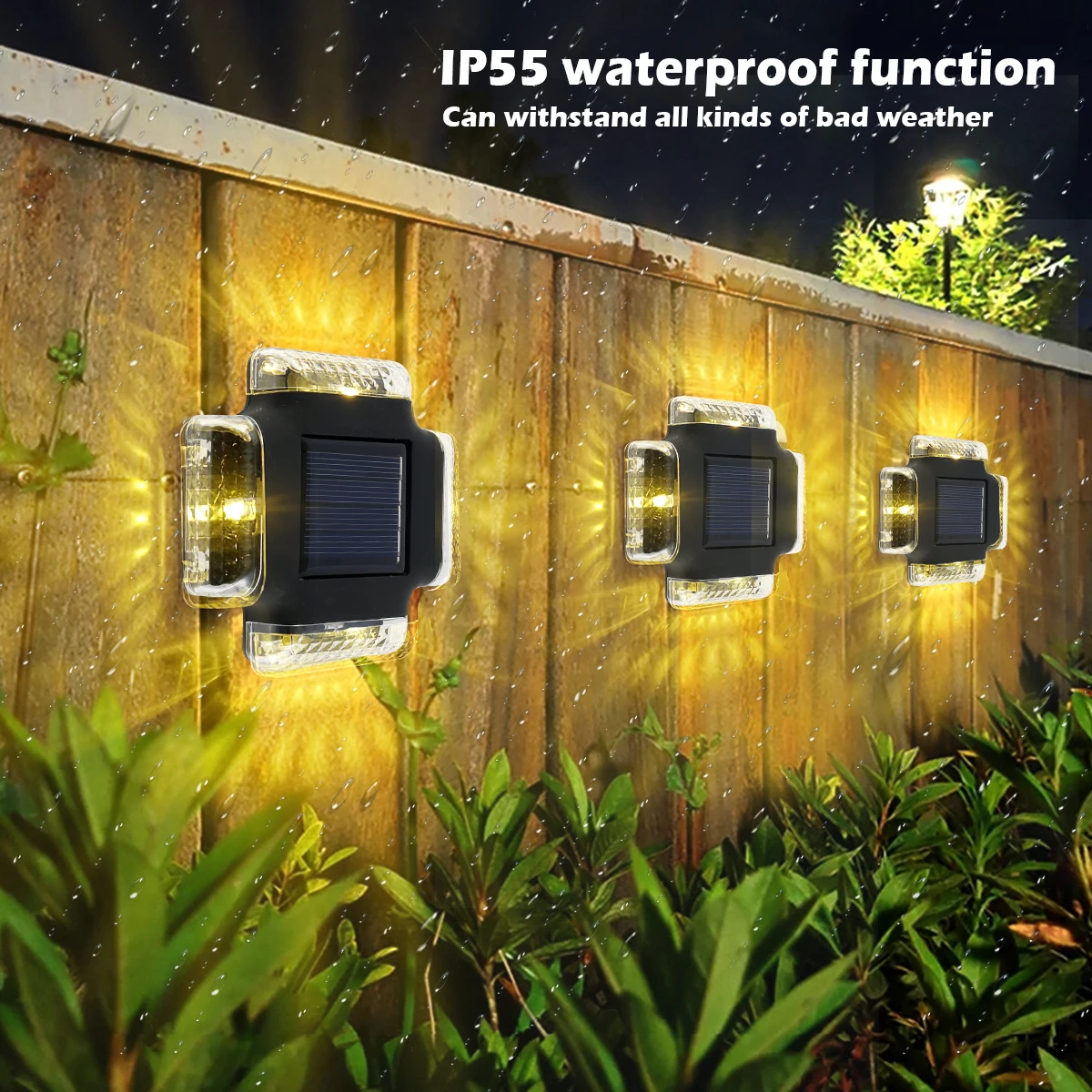 

4/8 шт., водонепроницаемые светящиеся настенные лампы на солнечной батарее