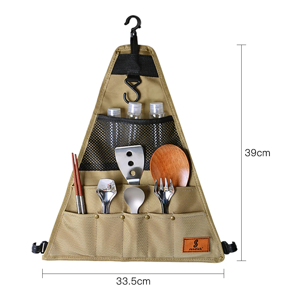 Outdoor Camping Storage Bag Versatile Multi-Pocket Storage Container Bag Organizer Picnic Fishing Triangle