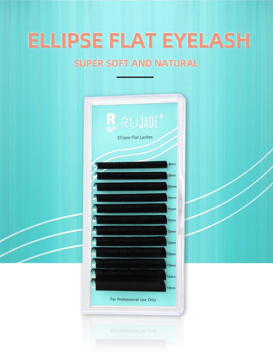 RUJADE 5 Fälle/Lot Ellipse Flache Einzelwimpernverlängerungen Weiche Split-tips Flache Wimpernverlängerung Ellipse Faux Nerz Flache Wimpern – Detail 2