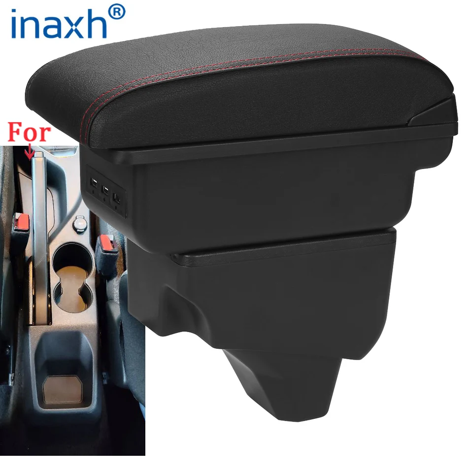 Armsteun Auto Voor Peugeot 2008 2012-2019 - Opbergbox Met USB Opladen, Zwart/Wit - Verhoogd Comfort