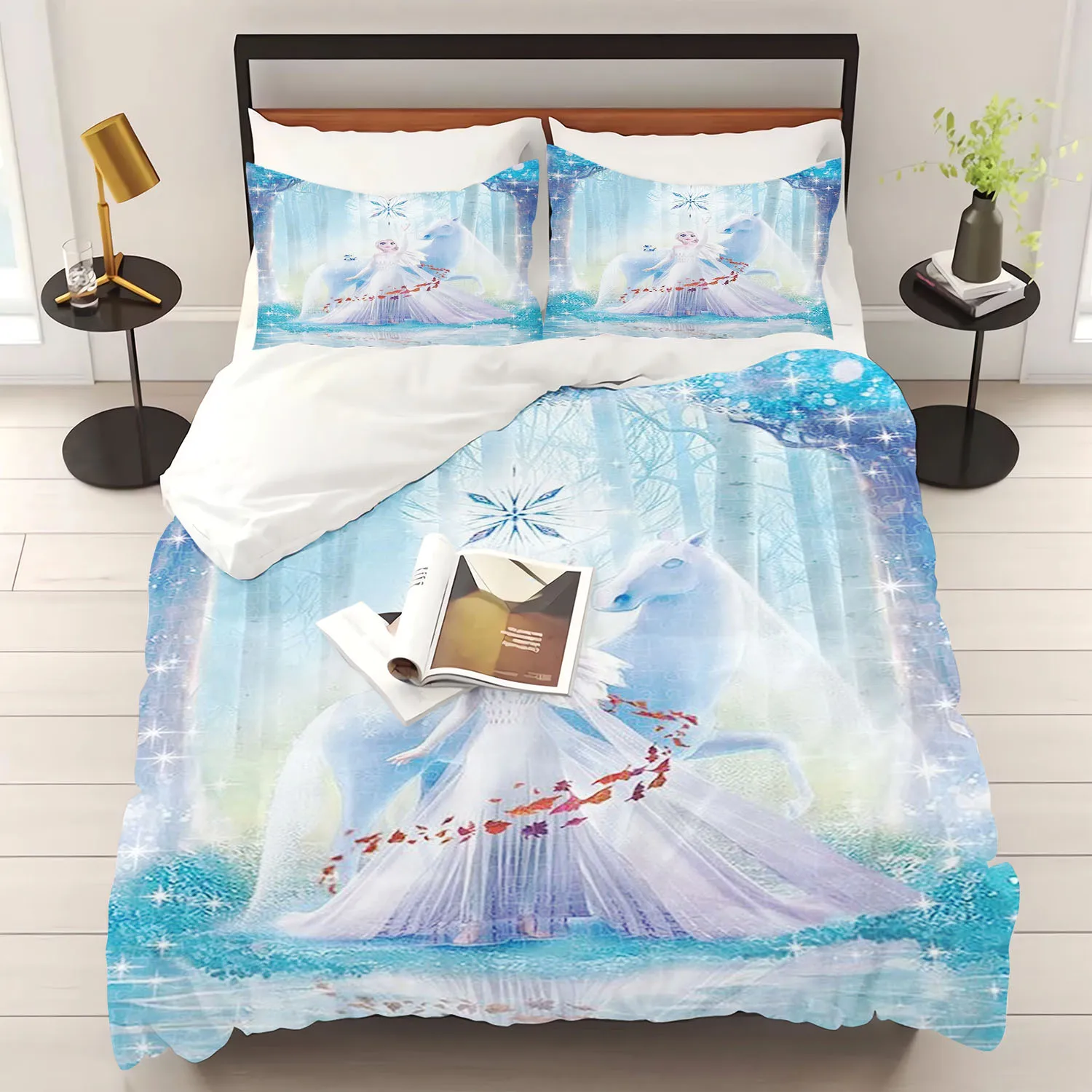 Description Picture 4 of itemChildren's Frozen Princess Bedding Set, Elsa, Bear, Duvet Cover, Queen with Pillowcase, 3D, Children's Bedding Set