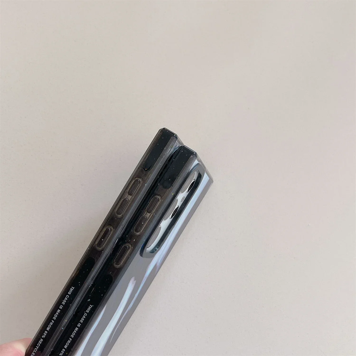 Acrylic Black Border Silver Star Case for Samsung Galaxy S22 S23 S24 Ultra S22+ S23+ S24 Plus Cover Protective Shell