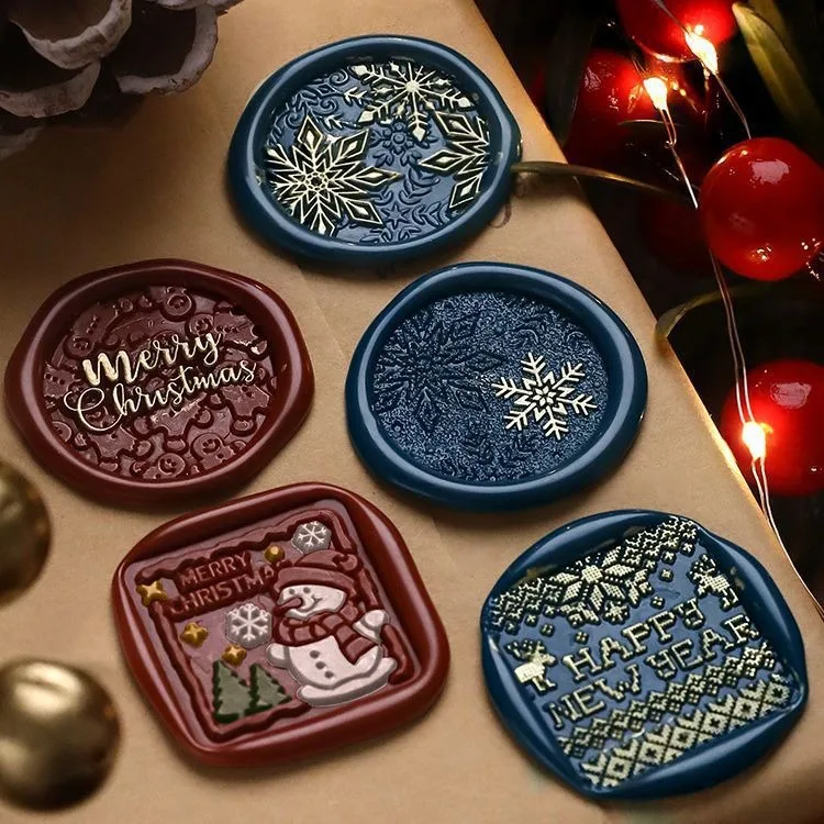 Winter christmas sealing stamps head wax seal clear stamps for scrapbooking for card making craft supplies invitation envelop