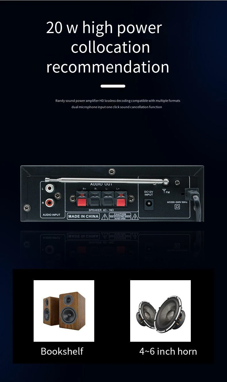 Amplificateur De Puissance Hautparleur Haute Puissance Bluetooth Maison Audio Hifi Numérique