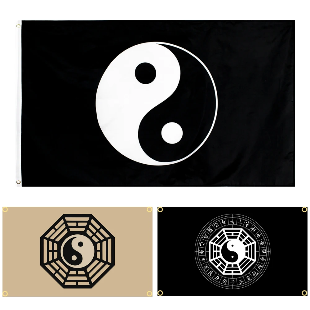 

60 × 90 90x150 120 × 180 см Yinyang Багуа тайцзи флаг полиэстер Печатный Баннер гобелен для декора