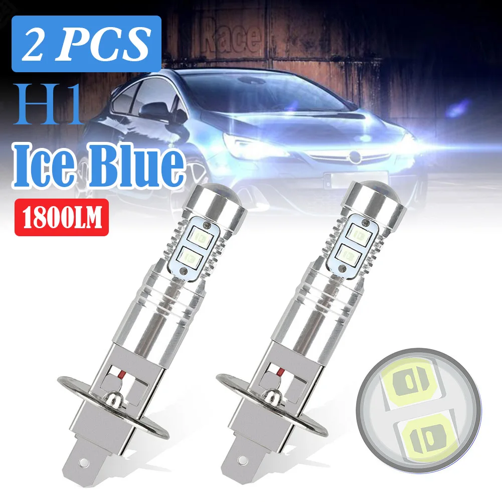 2pcs H1 LED Headlight Bulbs 1800LM 6000K Ice Blue Super Bright Car Headlights Running Lights for Cars 100W Auto Bulb | Автомобили и