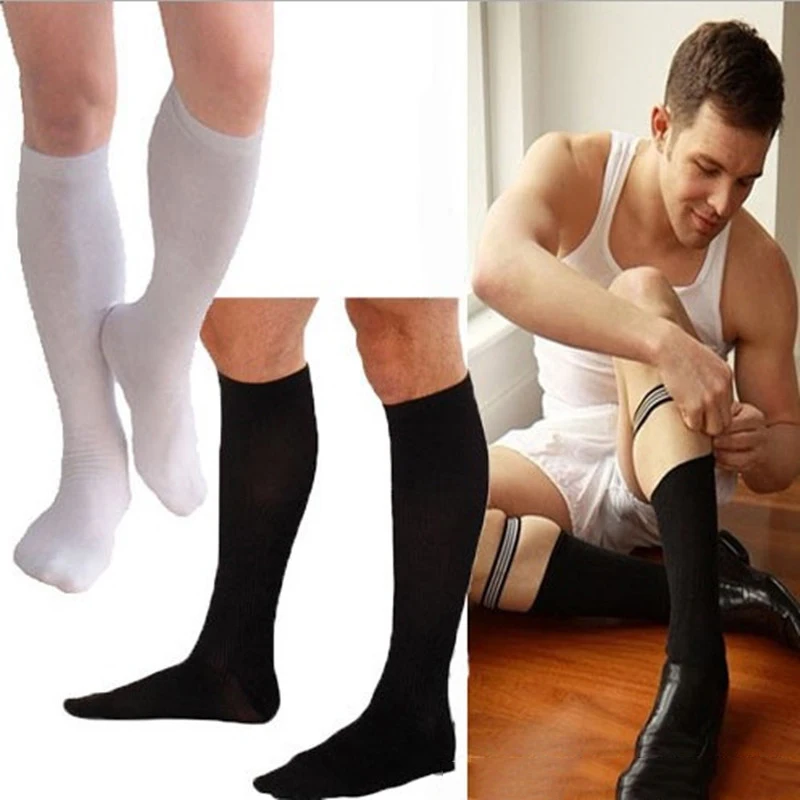 Knee High Socks Men's Sexy Ultrathin Socks Stockings Stretchy Knee High Invisible Seamless Tube Socks Gifts For Men Exotic Form pure cotton fashion striped women s stockings sexy female knee high socks thigh high socks compression stockings cute long socks