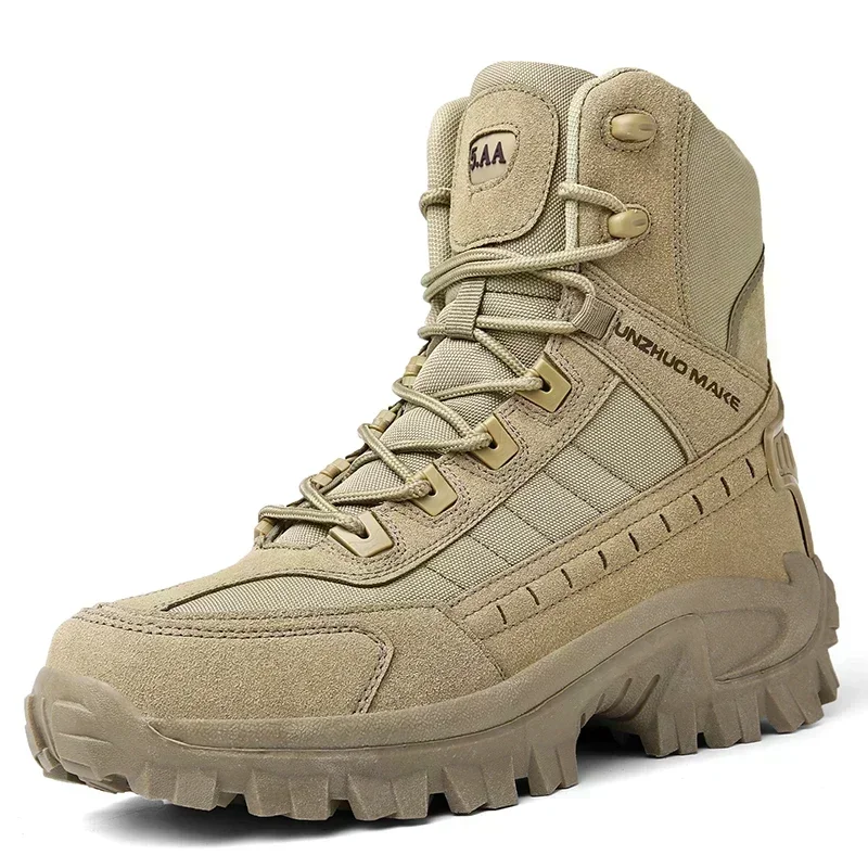 Botas Táticas Impermeáveis Masculinas, Sapatos de Exército, Militar, Deserto, Tornozelo, Ao Ar Livre, Trabalho, Segurança, Escalada, Caminhada