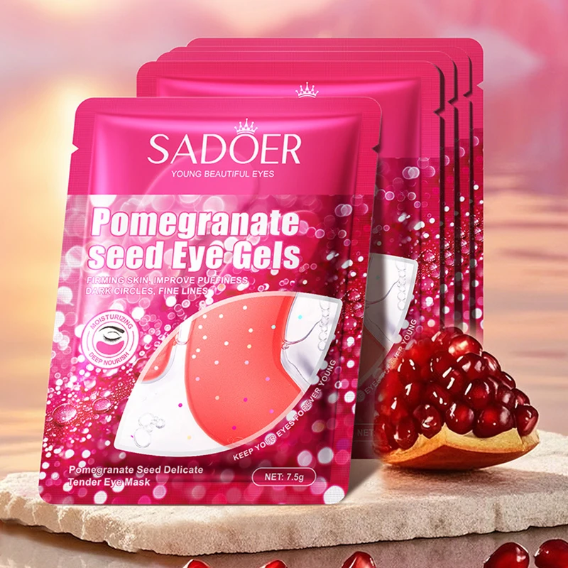 SADOER 24K Gold Crystal Collagen Eye Mask Anti Dark Circles Removal Eyes Bags Moisturizing Eye Patches Gels for Eyes Skin Care