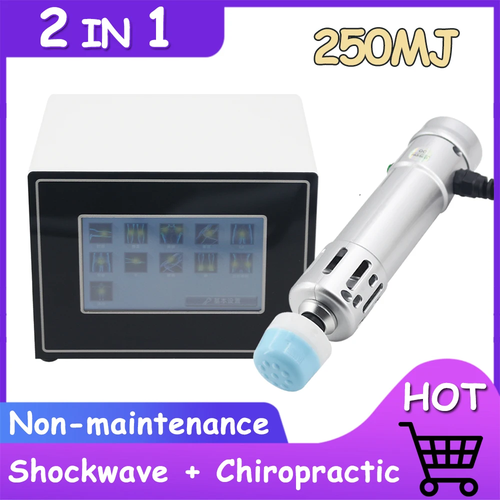 

Устройство для ударно-волновой терапии 250MJ, домашний портативный инструмент для хиротерапии, ударно-волновой хиропрактика, лечение шейного отдела