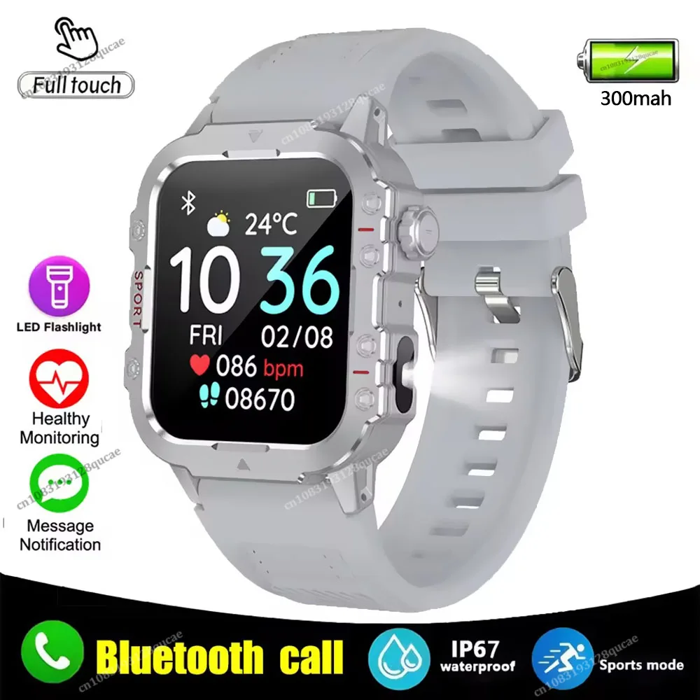 New Military GPS Smart Watch Men LED Flashlight IP68 Waterproof Outdoor Sport Track Sleep Monitor Bluetooth Call Smartwatch HW12