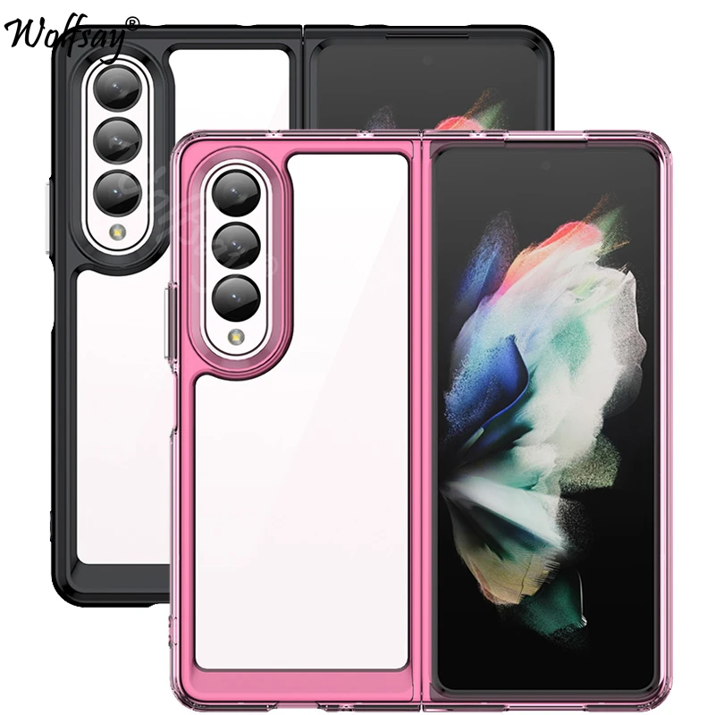 Custodia Morbida Trasparente Per Samsung Galaxy Z Fold 4 5G Custodia In Silicone Color Cover Per Samsung Z Fold4 Custodia Per Samsung Z Fold 4 5G