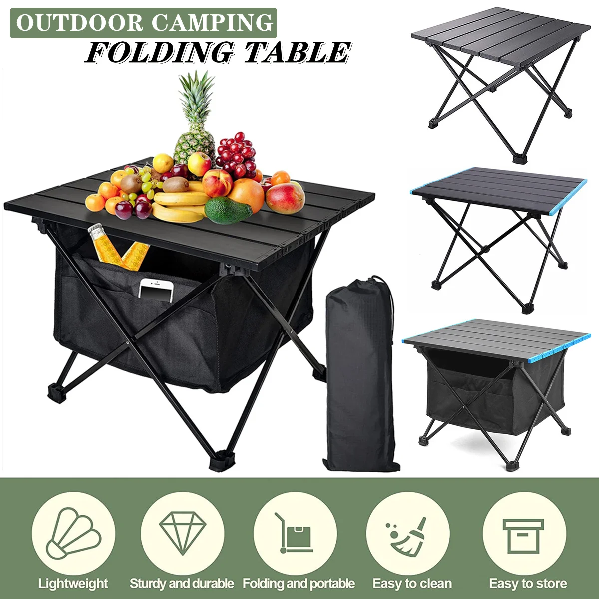 Portable Folding Camping Table Aluminium Alloy Ultralight Computer Bed Table Outdoor Garden Camp Party BBQ Picnic Foldable foldable table