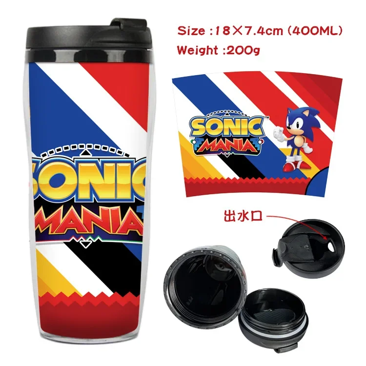 Sonic Peripheral Double-layer Heat-insulated Plastic Cup Two-dimensional Men and Women Models Sports Kettle Water Cup Teacup