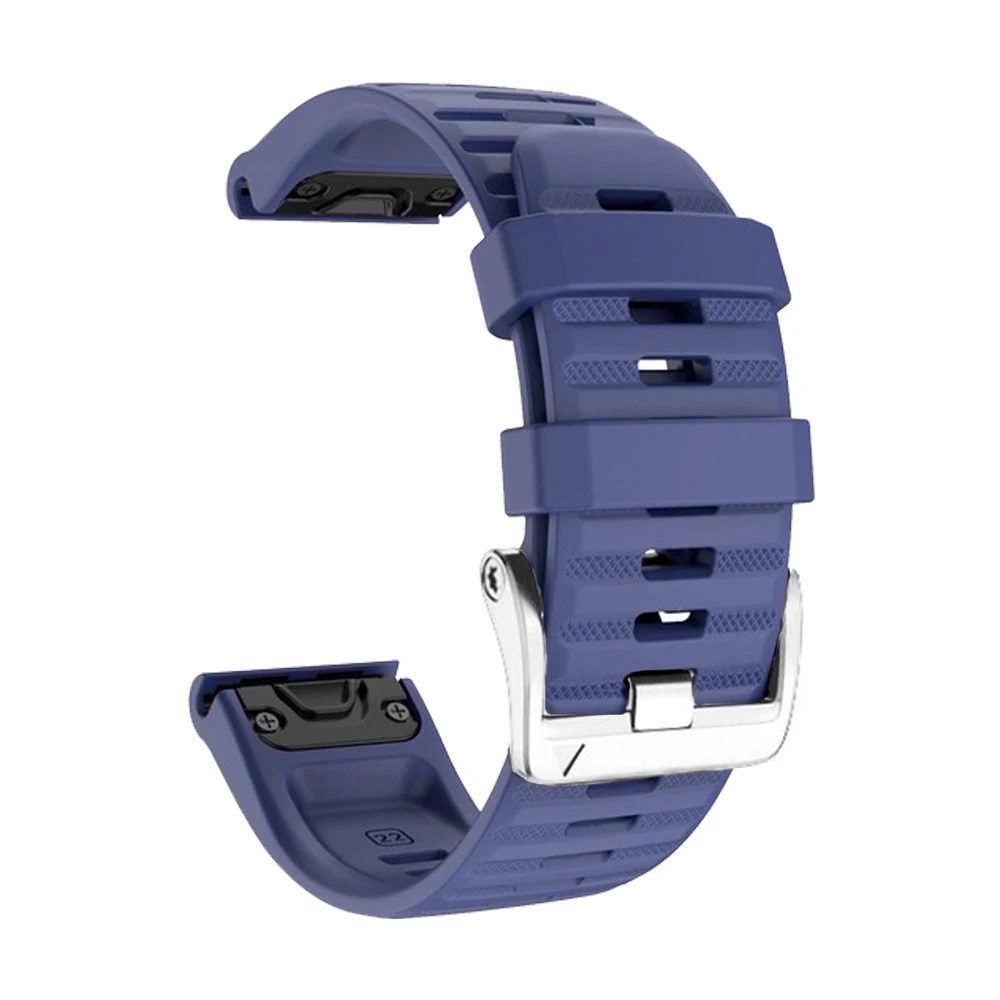 Premium Solar Silver Clasp Silicone Watch Band with QuickFit System