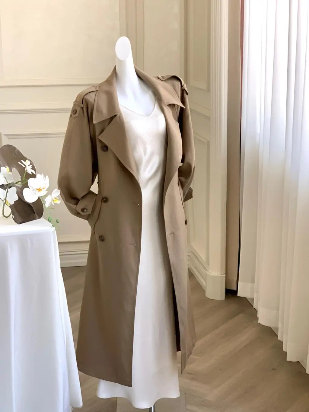 Autumn British Style Long Trench Women Lapel Double Breasted Coat with Belt Korean Fashion Windbreaker Outerwear Casual Jackets